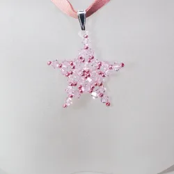 Pendant 30cm - Libra-Pale pink Suede - Pendant 30cm - Laiton argenté